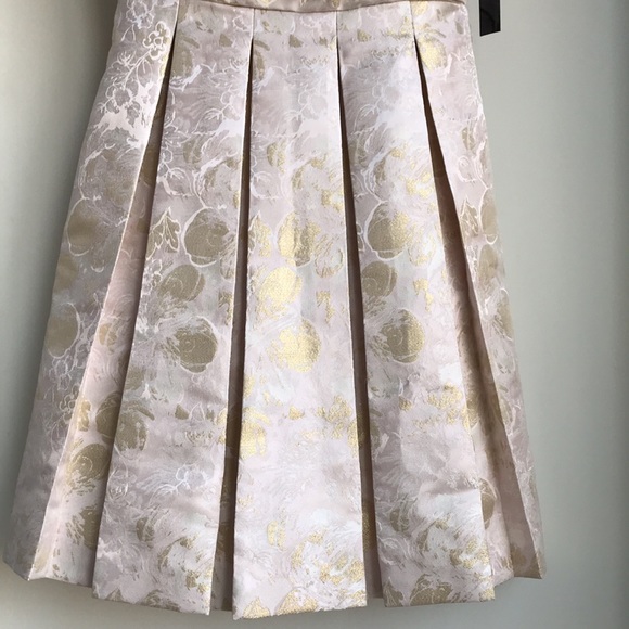Tahari Samantha Blush light Gold Metallic Cocktail dress - Picture 5 of 16